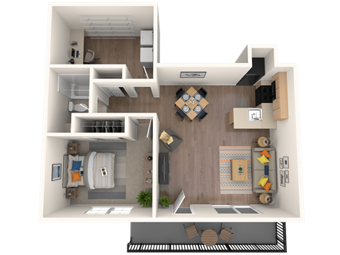 a 1 bedroom floor plan of a 2100 sq ft apartment